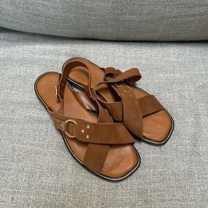 Made in Italy | Brown Genuine Leather Sandals Size 39